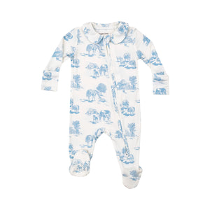 Blue Farm Toile 2-Way Footie