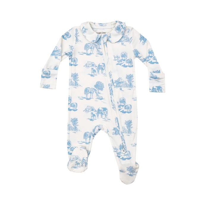 Blue Farm Toile 2-Way Footie