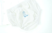 Blue Cowboy Boot Diaper Cover Set