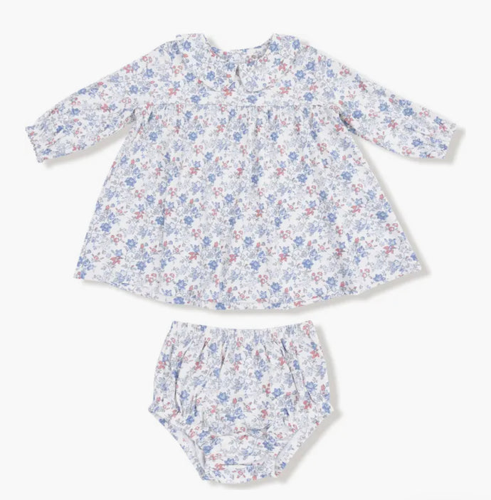 Country Girl Floral Peter Pan Collar Dress & Diaper Cover