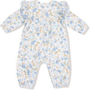 Sweet Rose Calico Petal Ruffle Romper