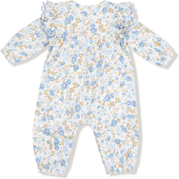 Sweet Rose Calico Petal Ruffle Romper