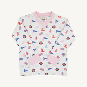 Ole Miss Cassidy Comfy Crewneck Gawsh Almighty with Palm Beach Pink
