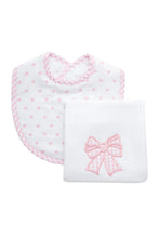Pink Bow Basic Bib&Burp Boxed Set