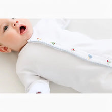 Silent Night Sleeper | White with Blue Picot Trim
