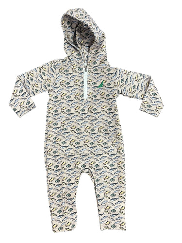 Performance Fish Print Hoodie Romper