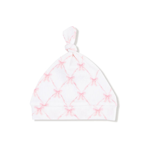 Pink Bow Trellis Knotted Hat