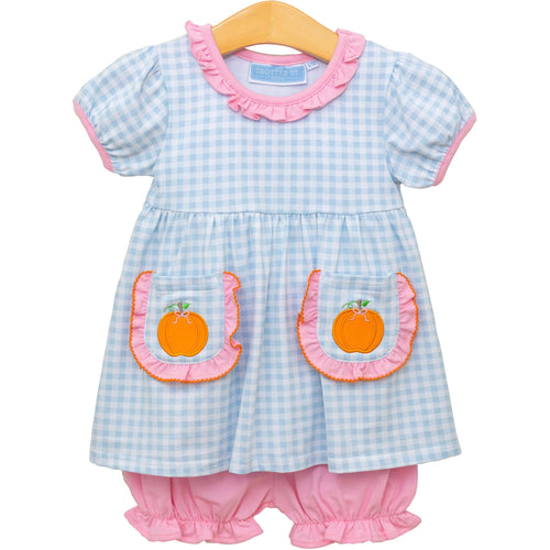 Pumpkin Short Sleeve Bloomer Set