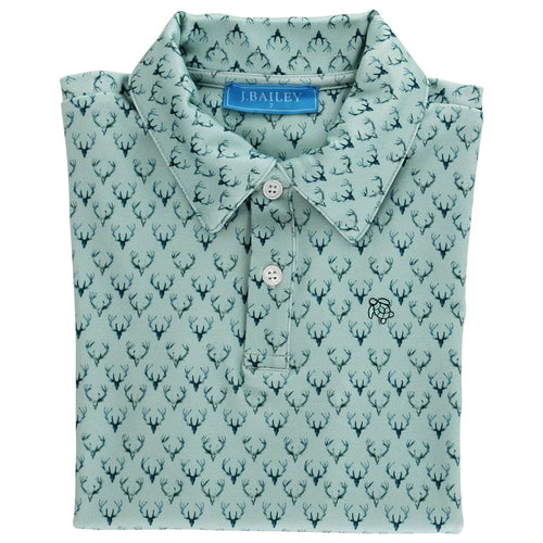 Antlers on Green, S/S Performance Polo