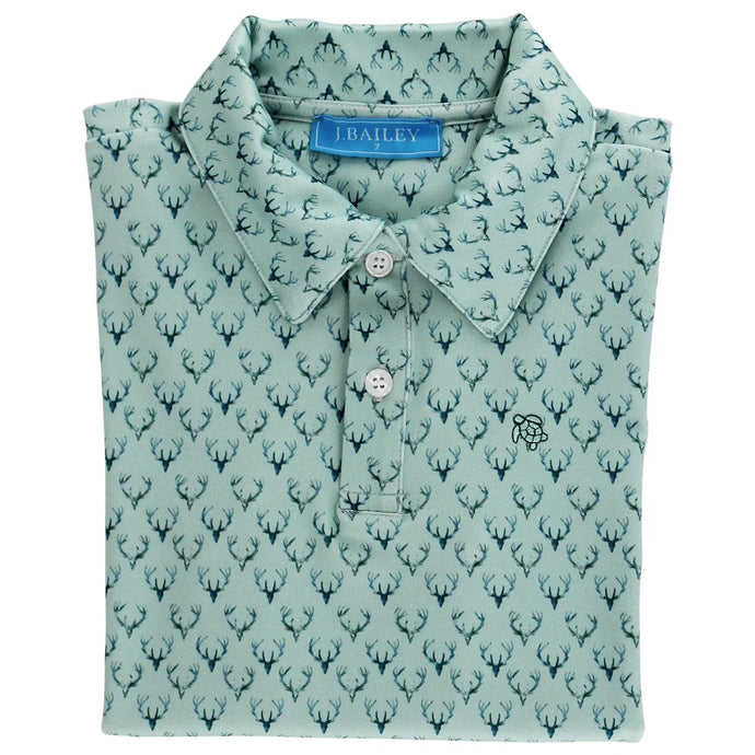 Antlers on Green, S/S Performance Polo