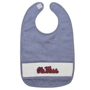 Mississippi Smocked Navy Gingham Bib