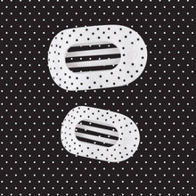 White Polka Dot Party Medium Flat Round Hair Clip