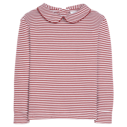 Striped Peter Pan Shirt Maroon