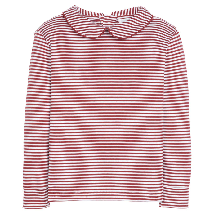 Striped Peter Pan Shirt Maroon