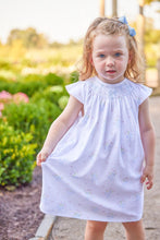 Smocked Bishop Dress Blue Bow Bouquet