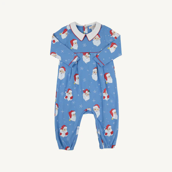 Long Sleeve Bradford Romper Dear Santa (Barbados Blue)