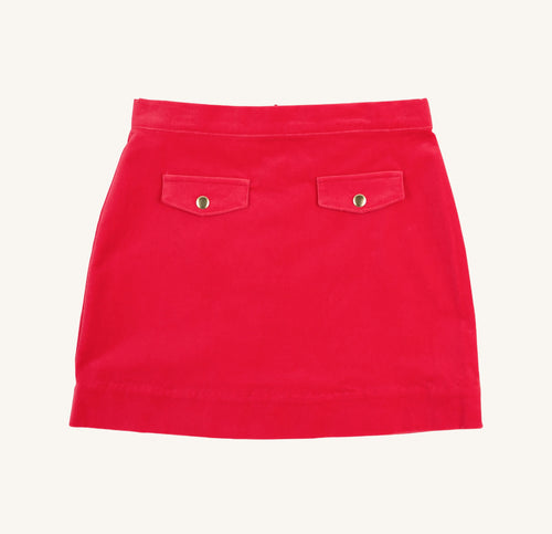 Perrin Pocket Skirt - Richmond Red Velveteen