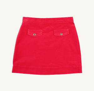 Perrin Pocket Skirt - Richmond Red Velveteen