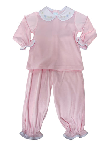 Pink Flower 2 pc Knit Set