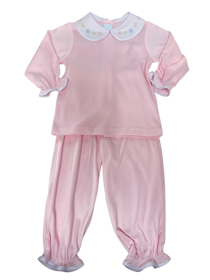 Pink Flower 2 pc Knit Set