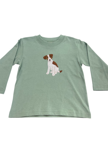 L/S T-Shirt, Jack Russell on Lt. Green