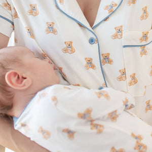 Women’s Short Sleeve Pajama Set in Teddy Bear