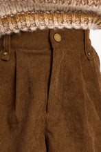 Girls High-waisted shorts, flared fit Chocolate