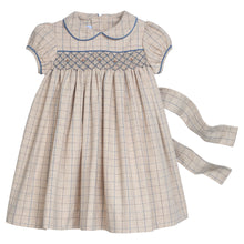 Smocked Natalie Dress -Durham Windowpane