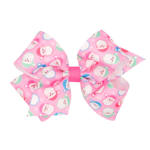 Medium Pink Christmas Santa Bow