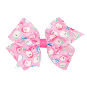 Medium Pink Christmas Santa Bow