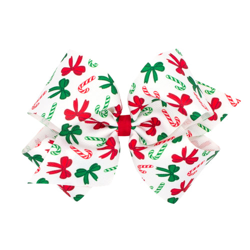 King Christmas Candy Cane Bow