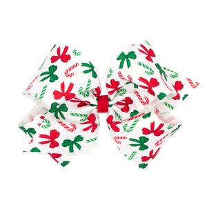 King Christmas Candy Cane Bow