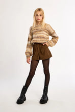 Girls High-waisted shorts, flared fit Chocolate