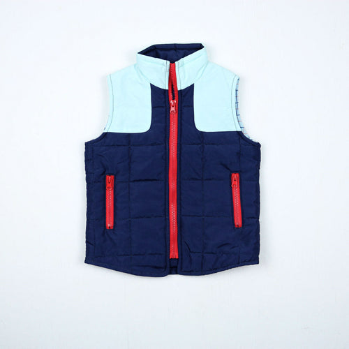 Navy/ Lt Blue Tattersall Vest