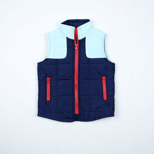 Navy/ Lt Blue Tattersall Vest