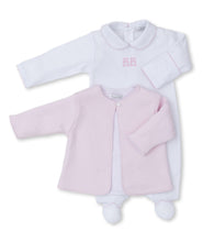 Pink Baby Bear Cub Footie w/ Jacquard Jacket Set