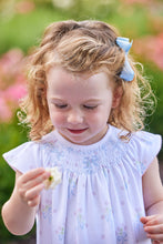 Smocked Bishop Dress Blue Bow Bouquet