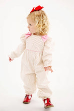 Long Sleeve Ryleigh Romper Palmetto Pearl & Richmond Red Microdot Corduroy