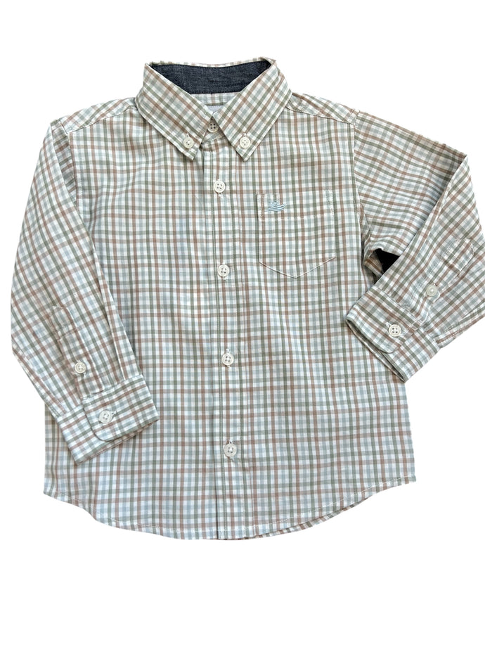 LS Dress Shirt, Brown/Grey