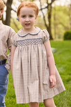 Smocked Natalie Dress -Durham Windowpane