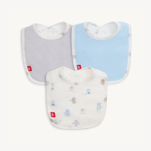 Magnetic Bib 3-Pack Baby Beats Blue