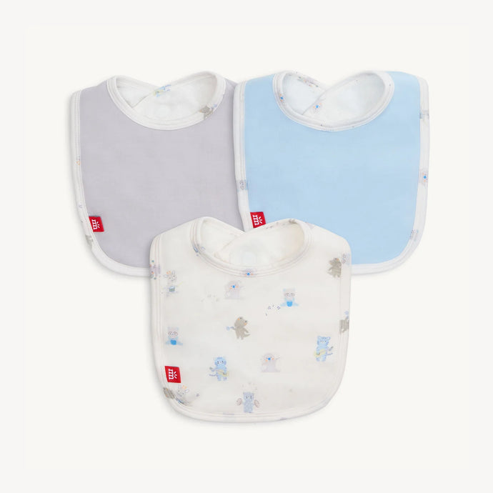 Magnetic Bib 3-Pack Baby Beats Blue