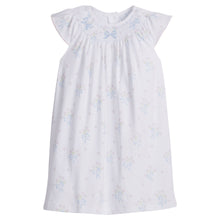 Smocked Bishop Dress Blue Bow Bouquet