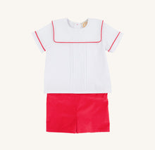 Shepherd Short Set Worth Avenue White with Richmond Red Velveteen