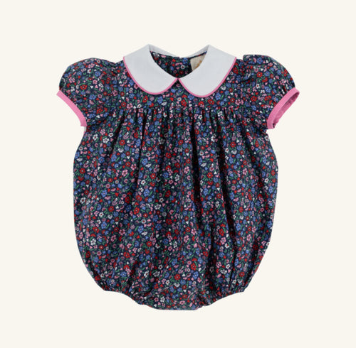 Cindy Lou Sash Bubble Fairfax Farm Floral with Worth Avenue White & Hamptons Hot Pink