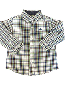 LS Dress Shirt, Navy/Aspen Green