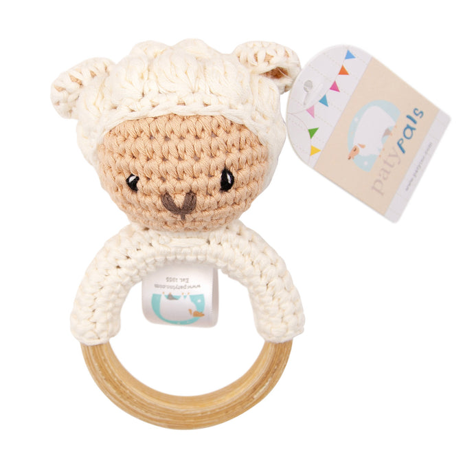 6″ Paty Pal Rattle, Crocheted Lamb