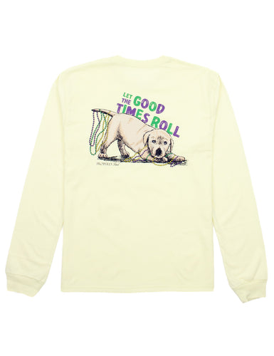 Pawdi Gras LS T-Shirt Light Yellow