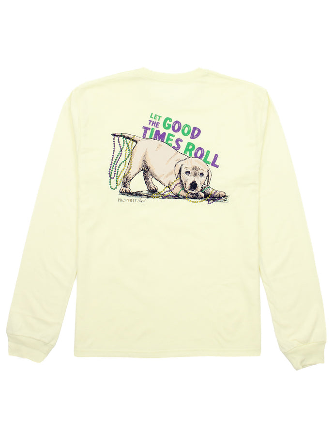Pawdi Gras LS T-Shirt Light Yellow