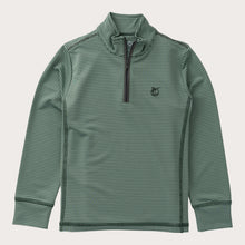 Boys Pro Performance 1/4 Zip Pullover Camping Hedge Green Stripe
